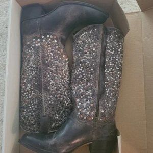 Frye Deborah Studded Tall Boots Size 9